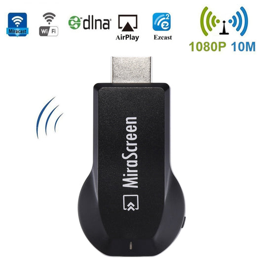 MiraScreen WiFi Display Dongle / Miracast Airplay DLNA Display Receiver Dongle Wireless Mirroring Screen Device with 2 in 1 USB Cable (Black) - Wireless Display Dongle by buy2fix | Online Shopping UK | buy2fix