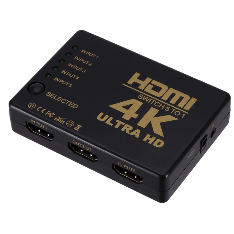 ZMT-968885 HDMI Switch 5 into 1 out 4K*2K HD Video Switch with Remote Control by buy2fix