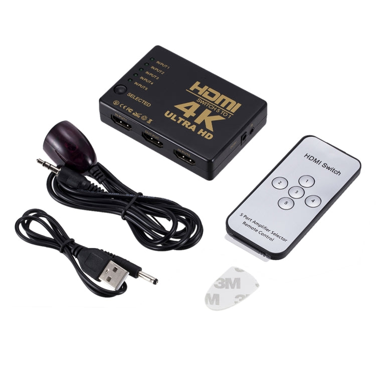 ZMT-968885 HDMI Switch 5 into 1 out 4K*2K HD Video Switch with Remote Control by buy2fix
