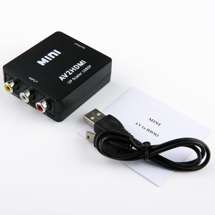 HOWEI HW-2105 Mini AV CVBS/L+R Audio to HDMI Converter Adapter, Support Scaler 1080P (Black) by buy2fix