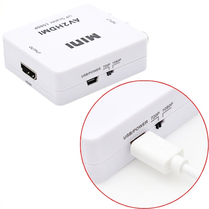 HOWEI HW-2105 Mini AV CVBS/L+R Audio to HDMI Converter Adapter, Support Scaler 1080P (Black) by buy2fix