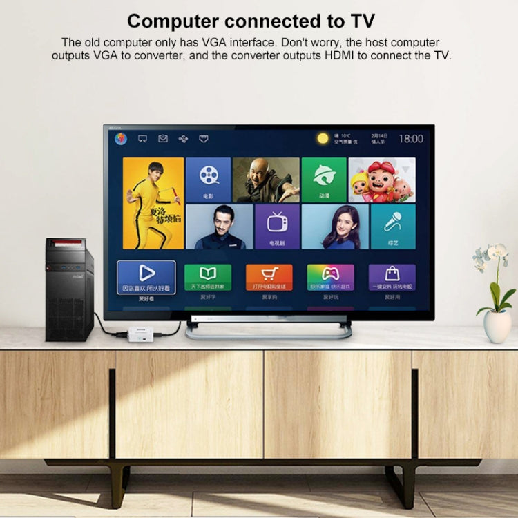 HOWEI HW-2107 HD 1080P Mini VGA to HDMI Scaler Box Audio Video Digital Converter by buy2fix