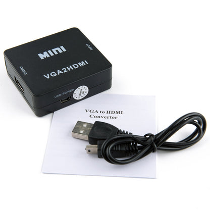 HOWEI HW-2107 HD 1080P Mini VGA to HDMI Scaler Box Audio Video Digital Converter by buy2fix