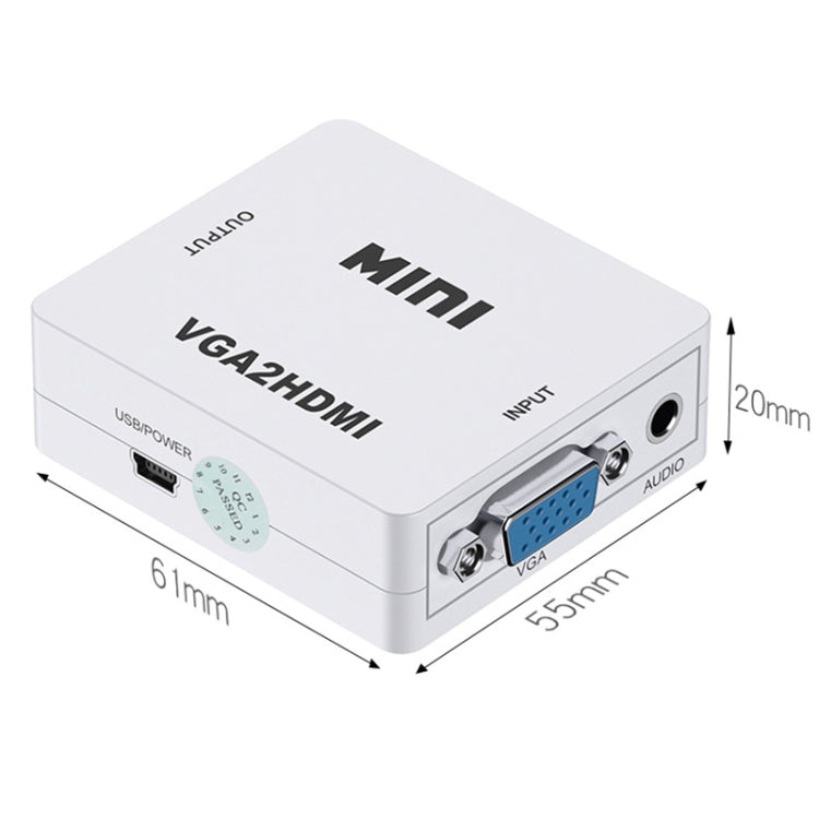 HOWEI HW-2107 HD 1080P Mini VGA to HDMI Scaler Box Audio Video Digital Converter by buy2fix