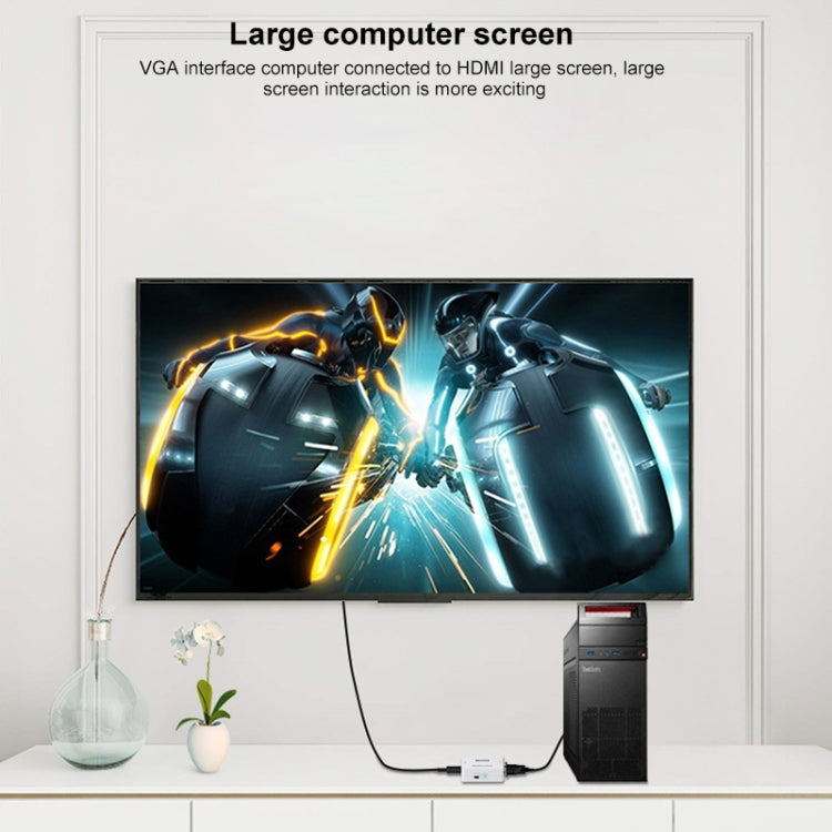 HOWEI HW-2107 HD 1080P Mini VGA to HDMI Scaler Box Audio Video Digital Converter by buy2fix