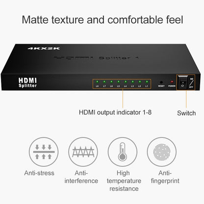 1 x 8 Full HD 1080P HDMI Splitter with Switch, Support 3D & 4K x 2K - Splitter by buy2fix | Online Shopping UK | buy2fix
