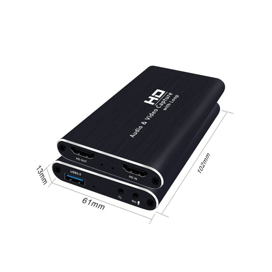 Z34 HDMI Female + Mic to HDMI Female + Audio + USB HD Video & Audio Capture Card with Loop - Video Capture Solutions by buy2fix | Online Shopping UK | buy2fix