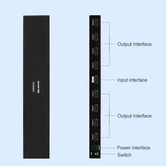 Measy SPH108 1 to 8 4K HDMI 1080P Simultaneous Display Splitter, US Plug - Splitter by Measy | Online Shopping UK | buy2fix