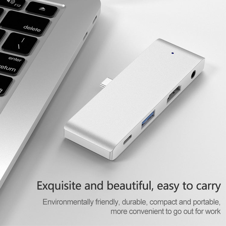 HW-TC29 4 In 1 Type-C / USB-C Multifunctional Extension HUB Adapter iPad Pro Hub (Grey) by buy2fix