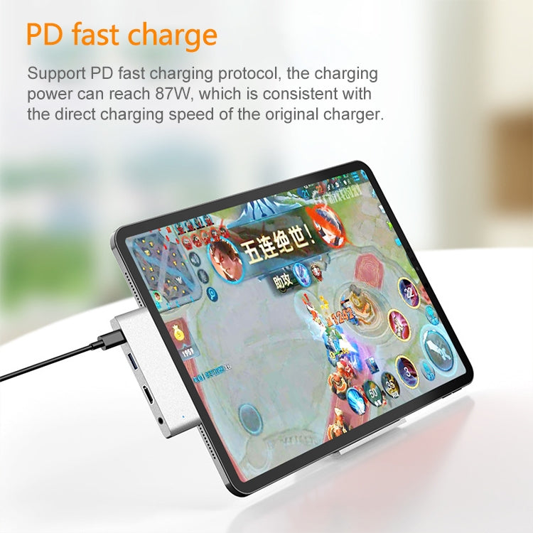 HW-TC29 4 In 1 Type-C / USB-C Multifunctional Extension HUB Adapter iPad Pro Hub (Silver) by buy2fix