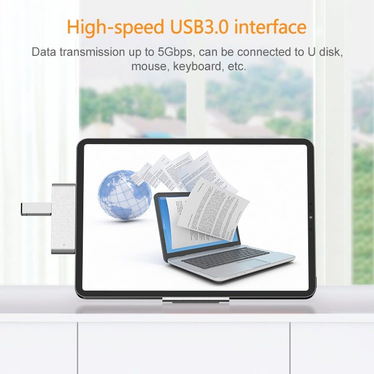 HW-TC29 4 In 1 Type-C / USB-C Multifunctional Extension HUB Adapter iPad Pro Hub (Silver) by buy2fix