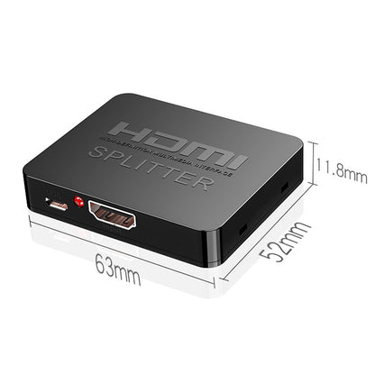 1x2 Mini HDMI Amplifier Splitter, Support 3D & 4K x 2K (Black) by buy2fix