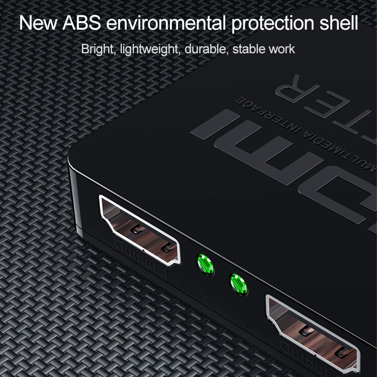 1x2 Mini HDMI Amplifier Splitter, Support 3D & 4K x 2K (Black) by buy2fix