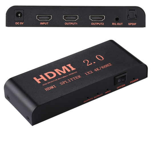 CY-041 1X2 HDMI 2.0 4K/60Hz Splitter, EU Plug by buy2fix