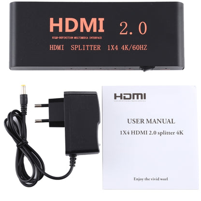 CY-042 1X4 HDMI 2.0 4K/60Hz Splitter, EU Plug by buy2fix
