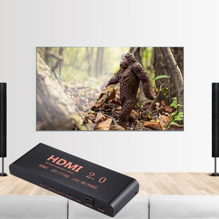 CY-042 1X4 HDMI 2.0 4K/60Hz Splitter, EU Plug by buy2fix