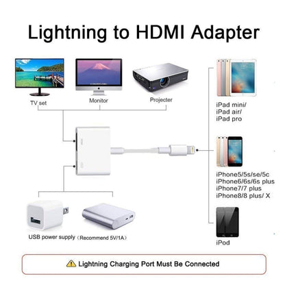 E-Gin-LTH-002 8 Pin Digital AV to HDMI Adapter + USB Charging Port for 1080P HD TV Display Screen Device - Converter & Adapter by buy2fix | Online Shopping UK | buy2fix
