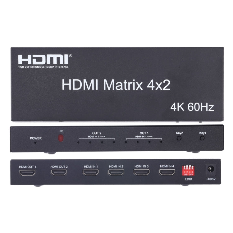 HDMI 4x2 Matrix Switcher / Splitter with Remote Controller, Support ARC / MHL / 4Kx2K / 3D, 4 Ports HDMI Input, 2 Ports HDMI Output - Switch by buy2fix | Online Shopping UK | buy2fix