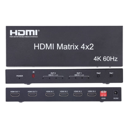 HDMI 4x2 Matrix Switcher / Splitter with Remote Controller, Support ARC / MHL / 4Kx2K / 3D, 4 Ports HDMI Input, 2 Ports HDMI Output - Switch by buy2fix | Online Shopping UK | buy2fix