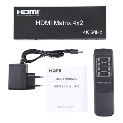 HDMI 4x2 Matrix Switcher / Splitter with Remote Controller, Support ARC / MHL / 4Kx2K / 3D, 4 Ports HDMI Input, 2 Ports HDMI Output - Switch by buy2fix | Online Shopping UK | buy2fix
