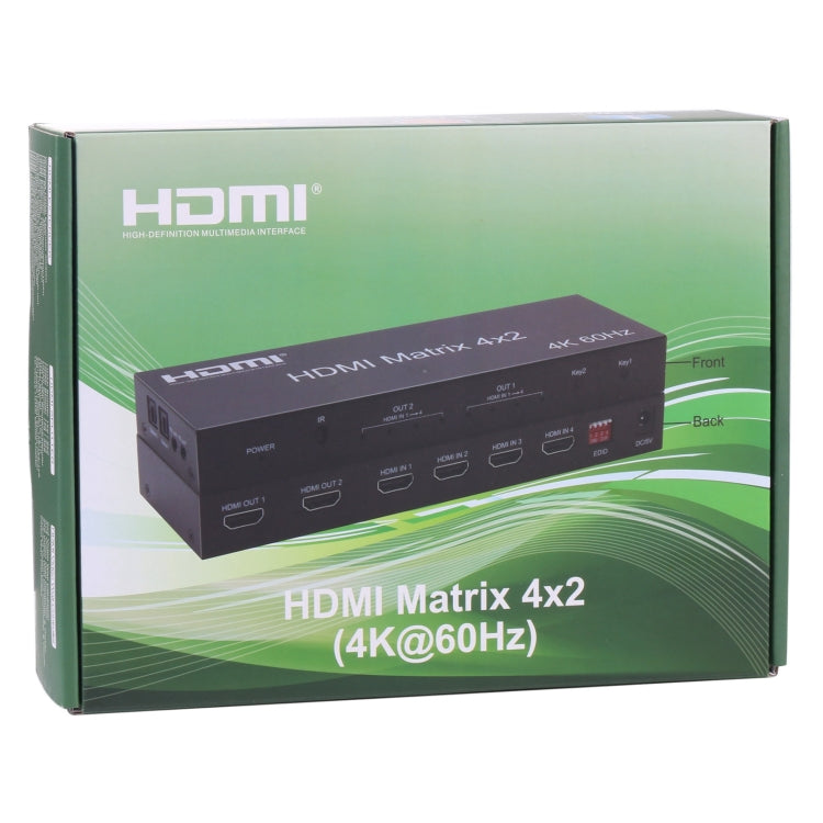 HDMI 4x2 Matrix Switcher / Splitter with Remote Controller, Support ARC / MHL / 4Kx2K / 3D, 4 Ports HDMI Input, 2 Ports HDMI Output - Switch by buy2fix | Online Shopping UK | buy2fix