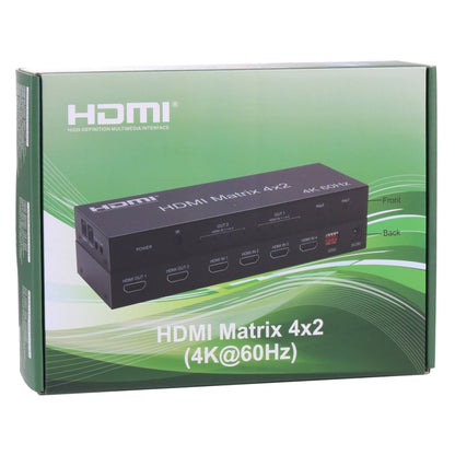 HDMI 4x2 Matrix Switcher / Splitter with Remote Controller, Support ARC / MHL / 4Kx2K / 3D, 4 Ports HDMI Input, 2 Ports HDMI Output - Switch by buy2fix | Online Shopping UK | buy2fix