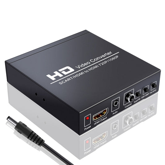 NEWKENG NK-8S SCART + HDMI to HDMI 720P / 1080P HD Video Converter Adapter Scaler Box by buy2fix