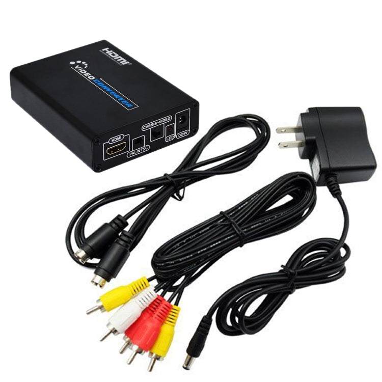 HDMI to Composite / AV S-Video Converter RCA CVBS/L/R Video Converter Adapter, EU Plug - Converter by buy2fix | Online Shopping UK | buy2fix