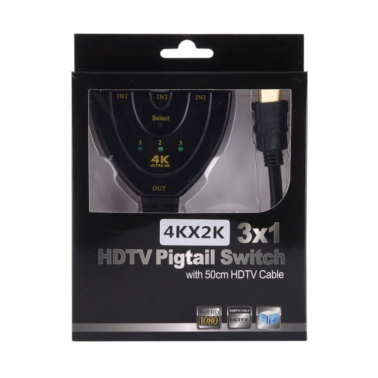 3 in 1 HDMI Input 4K x 2K HDTV Pigtail Switch Adapter HDMI Splitter by buy2fix