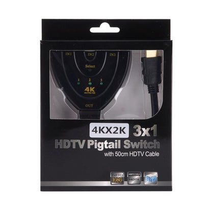 3 in 1 HDMI Input 4K x 2K HDTV Pigtail Switch Adapter HDMI Splitter by buy2fix