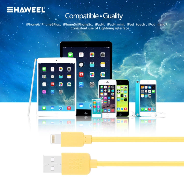 HAWEEL 1m High Speed 35 Cores 8 Pin to USB Sync Charging Cable for iPhone, iPad(Yellow) by buy2fix