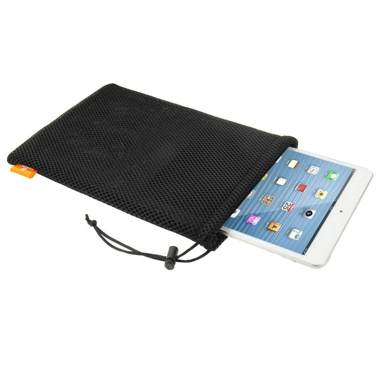 HAWEEL Nylon Mesh Drawstring Pouch Bag with Stay Cord for up to 7.9 inch Screen iPad and Tablet, Size: 24cm x 16cm(Black) - iPad Mini 4 & 3 & 2 & 1 Cases by HAWEEL | Online Shopping UK | buy2fix
