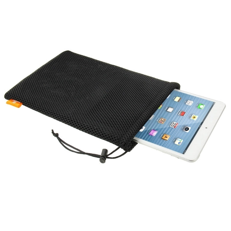 HAWEEL Nylon Mesh Drawstring Pouch Bag with Stay Cord for up to 7.9 inch Screen iPad and Tablet, Size: 24cm x 16cm(Black) - iPad Mini 4 & 3 & 2 & 1 Cases by HAWEEL | Online Shopping UK | buy2fix