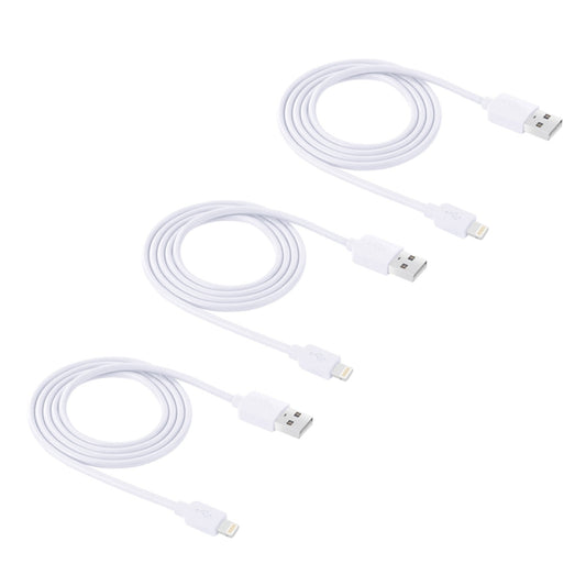 3 PCS HAWEEL 1m High Speed 8 pin to USB Sync and Charging Cable Kit for iPhone, iPad(White) - Normal Style Cable by buy2fix | Online Shopping UK | buy2fix