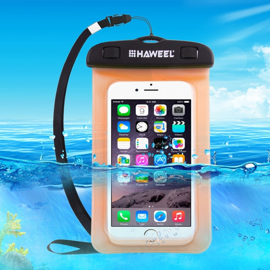 HAWEEL Transparent Universal Waterproof Bag with Lanyard for iPhone, Galaxy, Huawei, Xiaomi, LG, HTC and Other Smart Phones(Orange) - More iPhone Cases by HAWEEL | Online Shopping UK | buy2fix