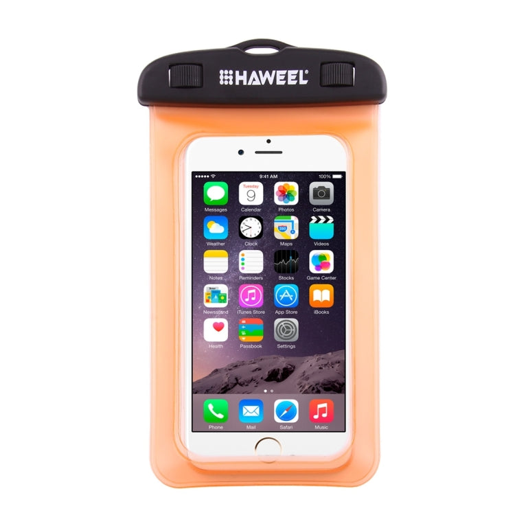 HAWEEL Transparent Universal Waterproof Bag with Lanyard for iPhone, Galaxy, Huawei, Xiaomi, LG, HTC and Other Smart Phones(Orange) - More iPhone Cases by HAWEEL | Online Shopping UK | buy2fix