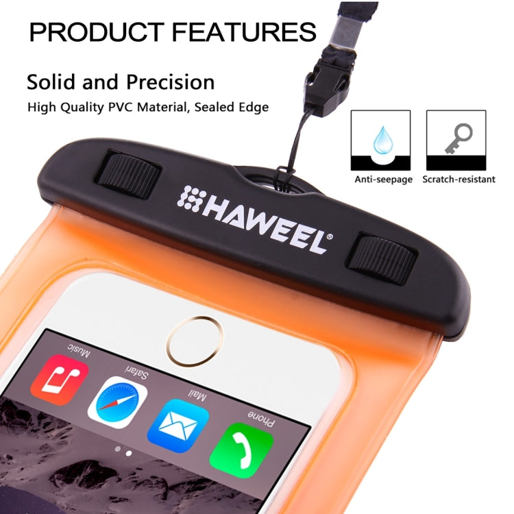HAWEEL Transparent Universal Waterproof Bag with Lanyard for iPhone, Galaxy, Huawei, Xiaomi, LG, HTC and Other Smart Phones(Orange) - More iPhone Cases by HAWEEL | Online Shopping UK | buy2fix
