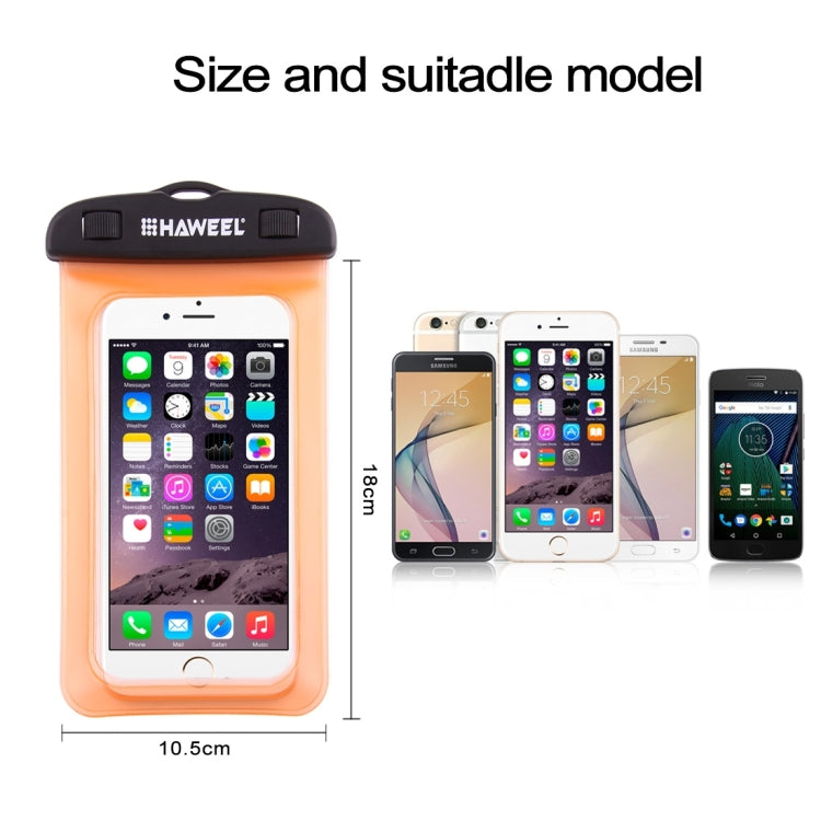 HAWEEL Transparent Universal Waterproof Bag with Lanyard for iPhone, Galaxy, Huawei, Xiaomi, LG, HTC and Other Smart Phones(Orange) - More iPhone Cases by HAWEEL | Online Shopping UK | buy2fix