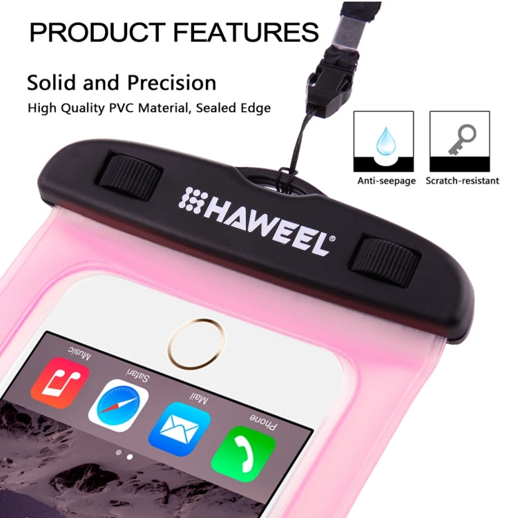 HAWEEL Transparent Universal Waterproof Bag with Lanyard for iPhone, Galaxy, Huawei, Xiaomi, LG, HTC and Other Smart Phones(Pink) - More iPhone Cases by HAWEEL | Online Shopping UK | buy2fix