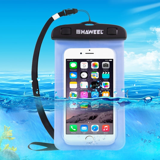 HAWEEL Transparent Universal Waterproof Bag with Lanyard for iPhone, Galaxy, Huawei, Xiaomi, LG, HTC and Other Smart Phones(Blue) - More iPhone Cases by HAWEEL | Online Shopping UK | buy2fix