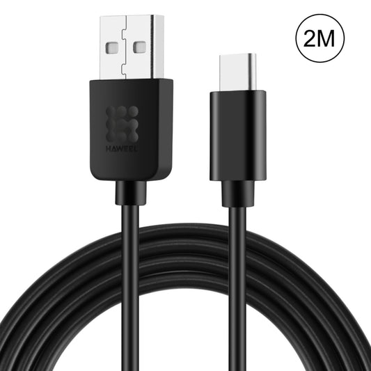 HAWEEL 2m USB-C / Type-C to USB 2.0 Data & Charging Cable(Black) - USB-C & Type-C Cable by buy2fix | Online Shopping UK | buy2fix