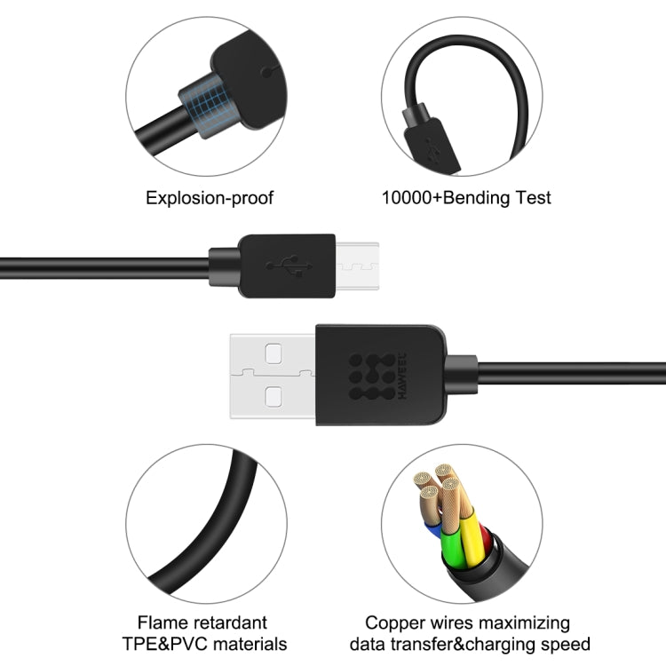 HAWEEL 2m USB-C / Type-C to USB 2.0 Data & Charging Cable(Black) - USB-C & Type-C Cable by buy2fix | Online Shopping UK | buy2fix