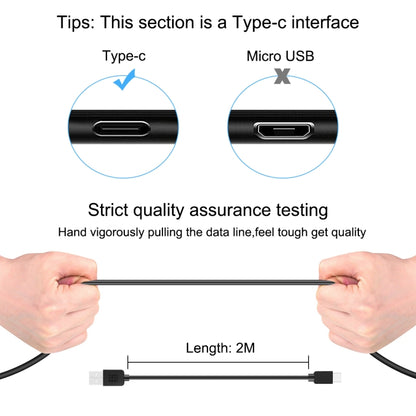 HAWEEL 2m USB-C / Type-C to USB 2.0 Data & Charging Cable(Black) - USB-C & Type-C Cable by buy2fix | Online Shopping UK | buy2fix