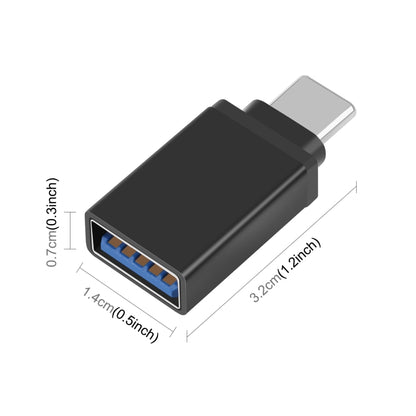 HAWEEL USB-C / Type-C Male to USB 3.0 Female OTG Data Transmission Adapter(Black) by buy2fix