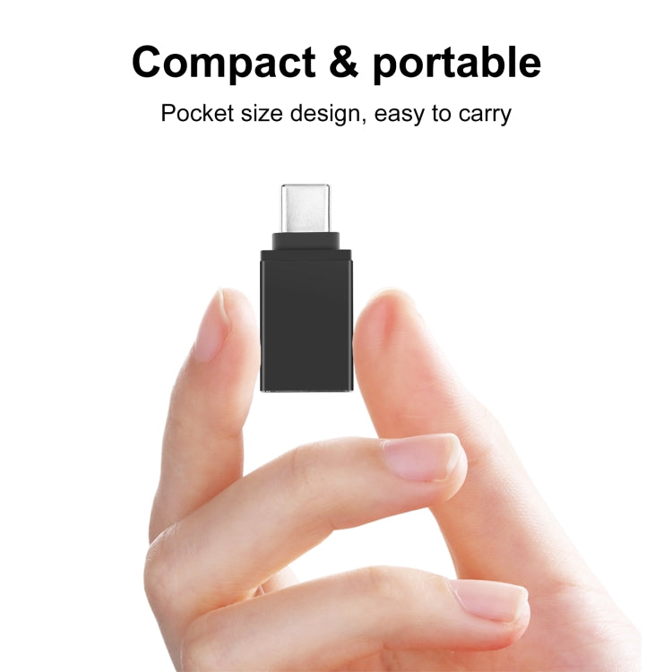 HAWEEL USB-C / Type-C Male to USB 3.0 Female OTG Data Transmission Adapter(Black) by buy2fix