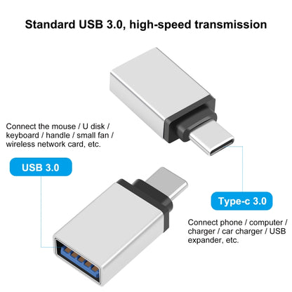 HAWEEL USB-C / Type-C Male to USB 3.0 Female OTG Data Transmission Adapter(Silver) by buy2fix