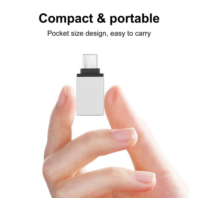 HAWEEL USB-C / Type-C Male to USB 3.0 Female OTG Data Transmission Adapter(Silver) by buy2fix