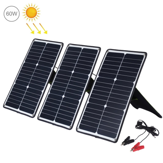 HAWEEL 3 PCS 20W Monocrystalline Silicon Solar Power Panel Charger, with USB Port & Holder & Tiger Clip, Support QC3.0 and AFC(Black) by HAWEEL