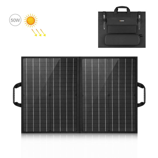 HAWEEL 50W Foldable Solar Panel Charger Travel Folding Bag(Black)
