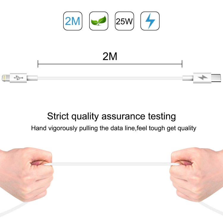 HAWEEL 25W 3A USB-C / Type-C to 8 Pin PD Fast Charging Cable for iPhone, iPad, Cable Length: 2m by buy2fix
